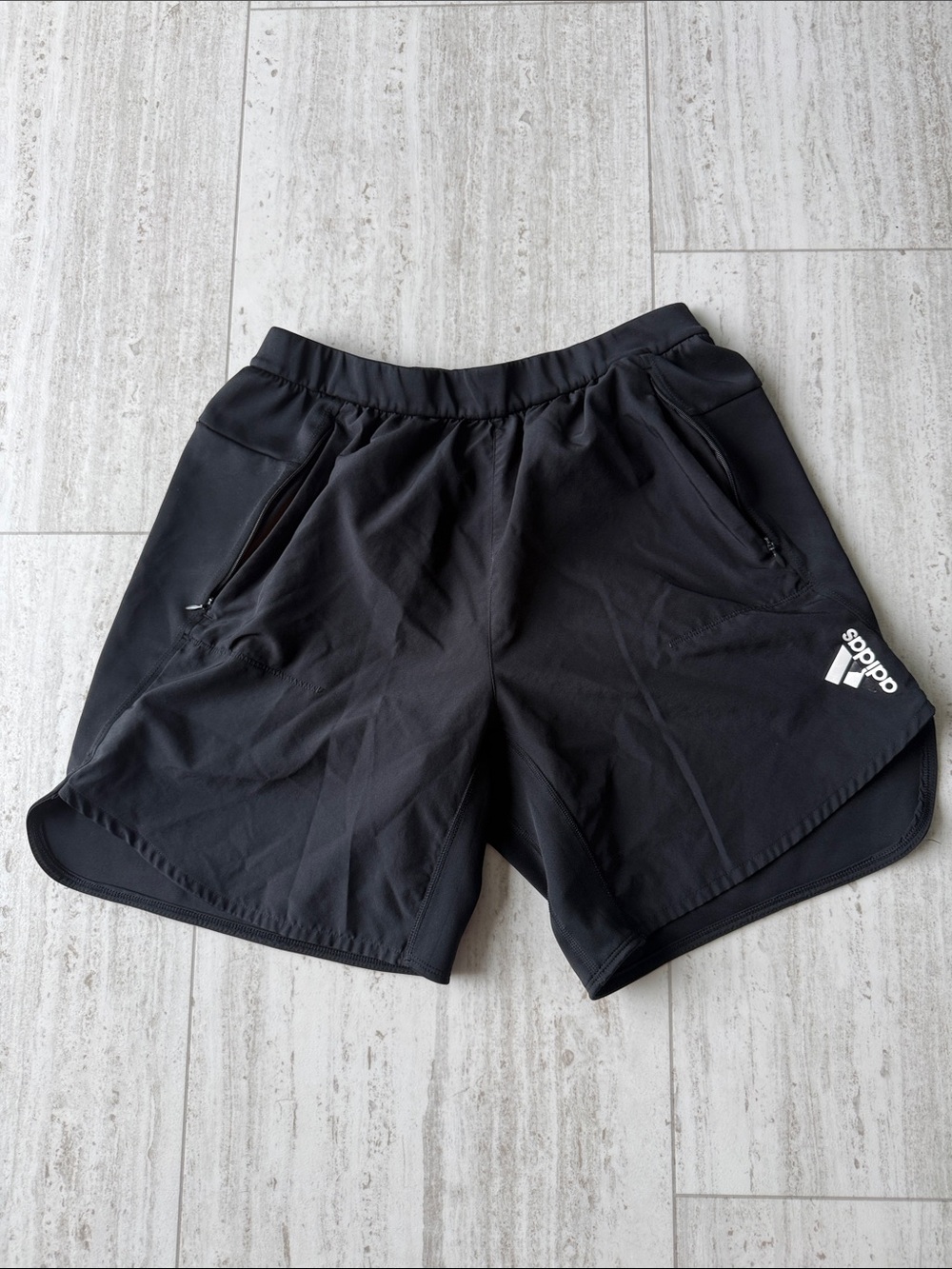 adidas Black Men's Athletic Shorts with Zip Pockets
